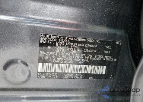 2020 Toyota Rav4 Xse from USA, damaged, VIN 2T3EWRFV2LW057098